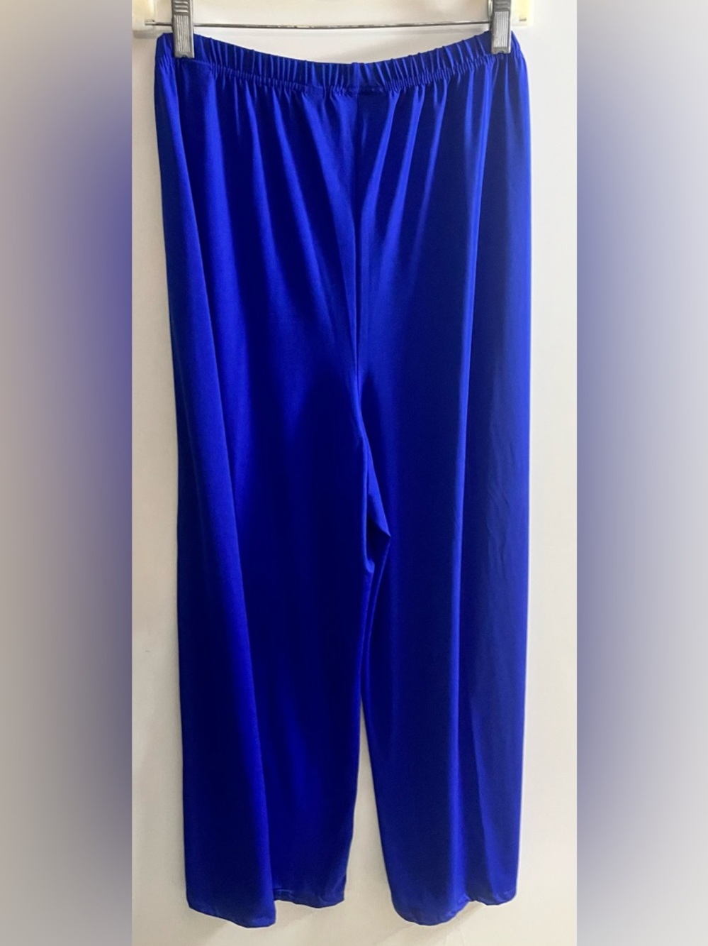 Bob Mackie Wearable Art Pants XL Royal Blue Pull-On Wide Leg Stretch - Picture 2 of 4
